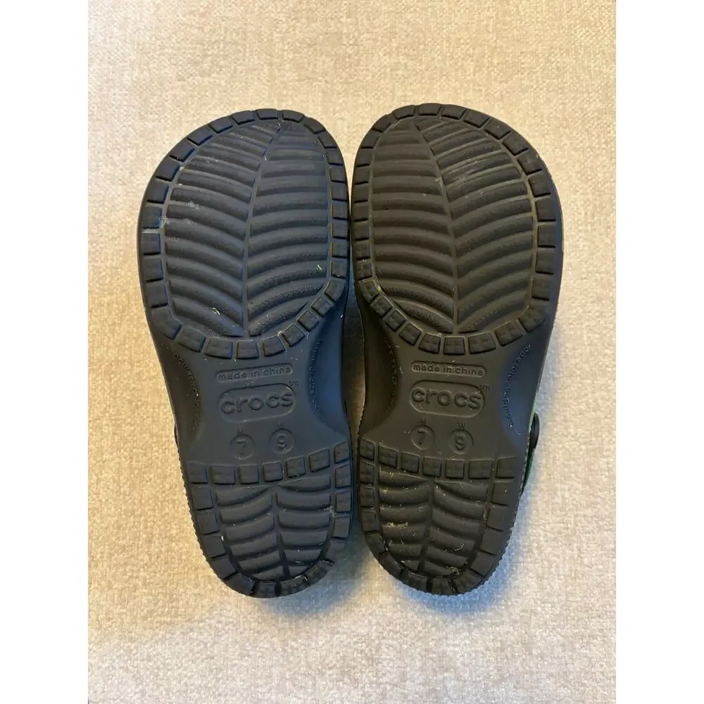 Crocs Classic Hemp Leaf Clogs Unisex Men’s 7 Women’s 9 Black & Green Hippie Pot